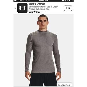 Under Armour Men's ColdGear® Armour Fitted Mock Long Sleeve charcoal size XL